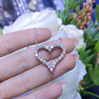 Prong Set Heart Shape 1.55cts Diamond Pendant in 14K White Gold Necklace (etsy image id: 2752065570)