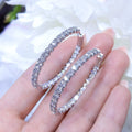 Inside Out Lab Diamond Hoops 5.50cts Prong-Set In 14K White Gold Earrings (etsy image id: 2761510186)