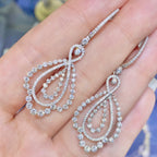 Exquisite 3.02ct Round Diamond Dangle Earring 18k White Gold (etsy image id: 2761591638)