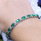 10.22CT Green Emerald and Diamond Bracelet (etsy image id: 2761744138)