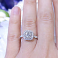 Diamond Engagement Ring, Anniversary gift, Promise ring, EGS Certified 1.03ct G VS2 Cushion Cut Diamond In Halo (etsy image id: 2768760991)