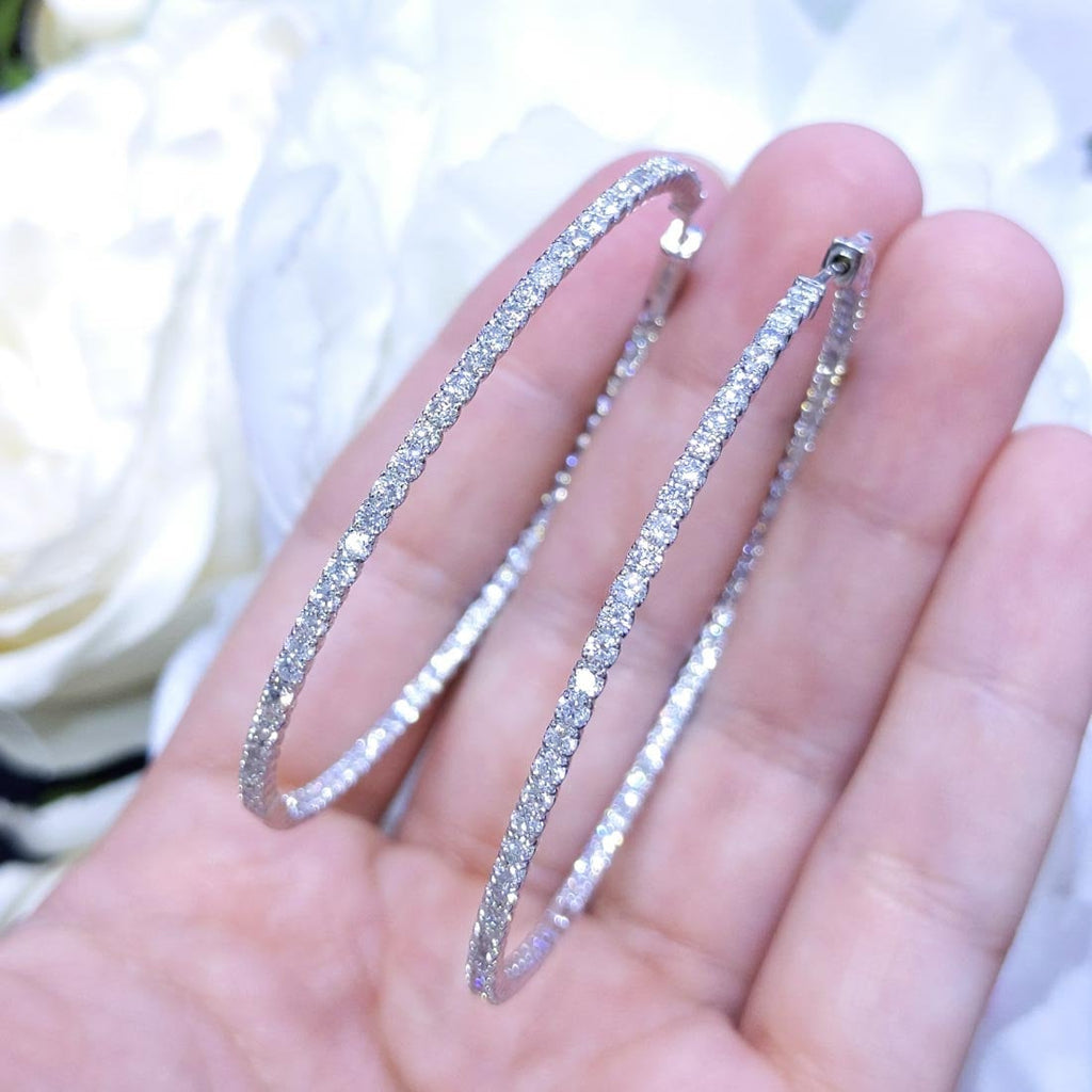4.20CT Inside-Out Diamond Hoop Earrings (etsy image id: 2770873520)