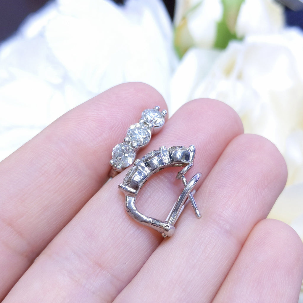 Three Diamond Stud Earring (etsy image id: 2794793219)