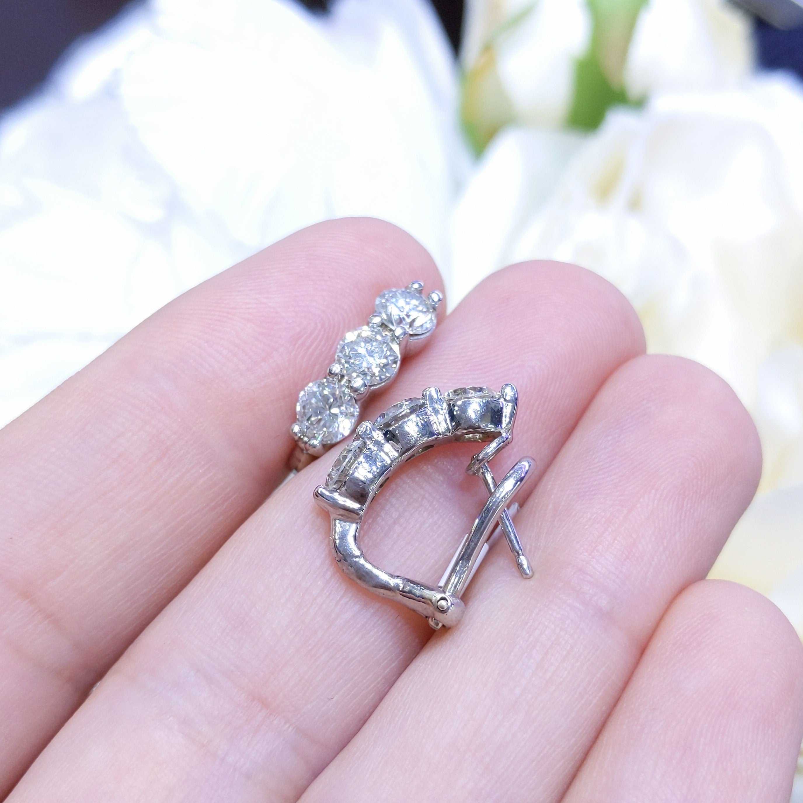 Three Diamond Stud Earring (etsy image id: 2794793219)