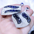 Elegant Sapphire and Diamond Statement Earrings __etsy:2794817199