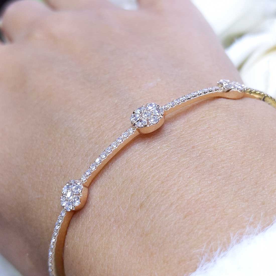 0.91CT Diamond Bangle in 14K Rose Gold (etsy image id: 2795008811)