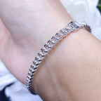 0.96ct Baguette and Round Cut Diamond Bangle in 14K White Gold (etsy image id: 2795058979)