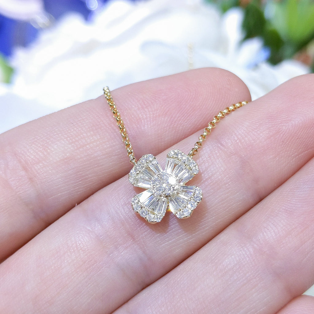 Fancy 14K Yellow Gold & Diamond Necklace (etsy image id: 2799742935)
