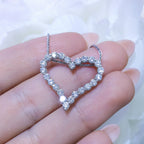 Prong Set Heart Shape 1.55cts Diamond Pendant in 14K White Gold Necklace (etsy image id: 2799760913)