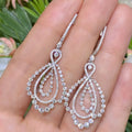 Exquisite 3.02ct Round Diamond Dangle Earring 18k White Gold (etsy image id: 2809279003)