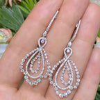 Exquisite 3.02ct Round Diamond Dangle Earring 18k White Gold (etsy image id: 2809279003)