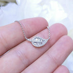 0.29CT Baguette and Round Cut Diamond Floral Pendant (etsy image id: 2818389403)