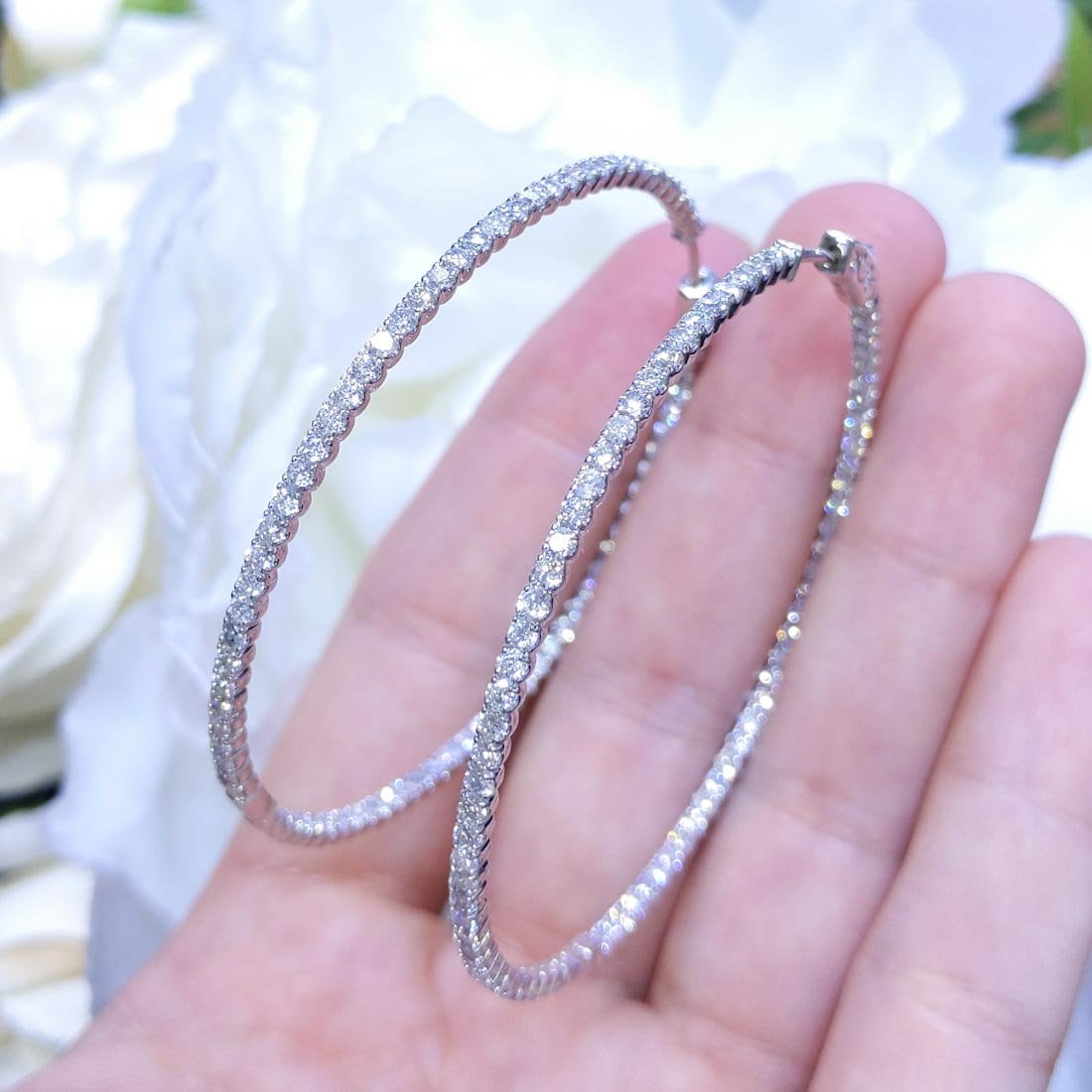 4.20CT Inside-Out Diamond Hoop Earrings (etsy image id: 2818559157)