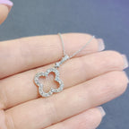 0.75 ct round cut diamonds clover pendant in 18k white gold (etsy image id: 2844838150)