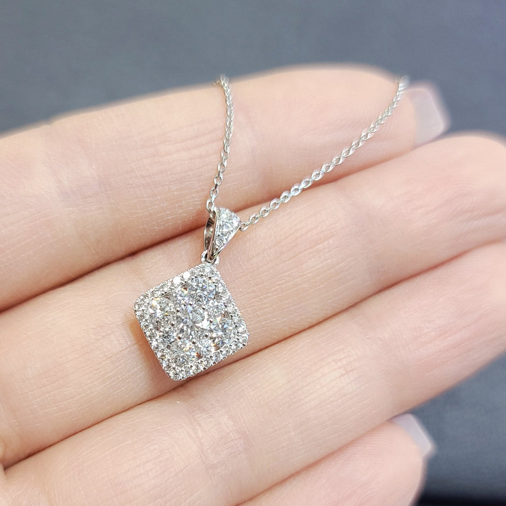 1.42ct round cut diamonds pendant in 18k White gold (etsy image id: 2844889792)