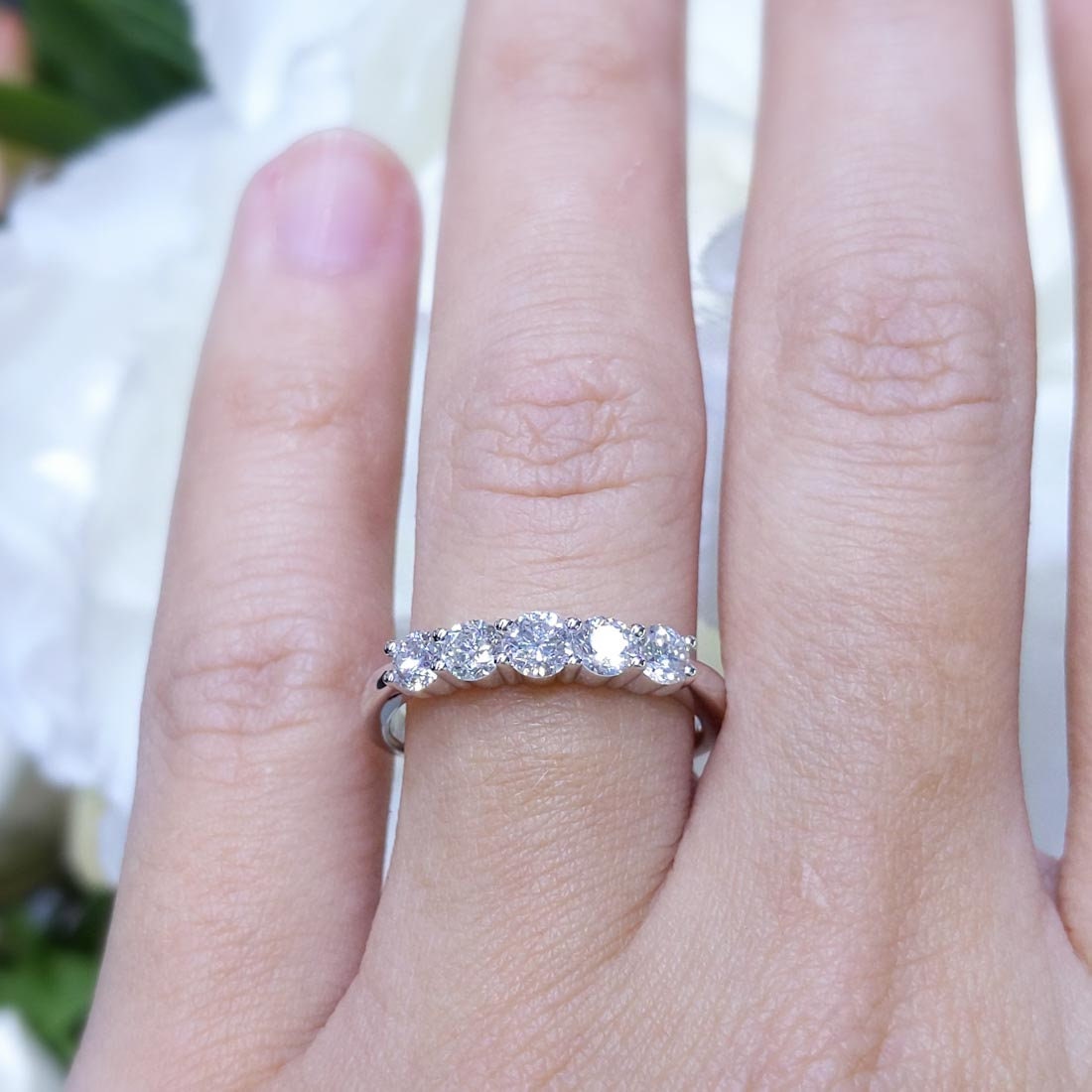 0.75 CT Round Diamond 14K White Gold Band (etsy image id: 2863996676)