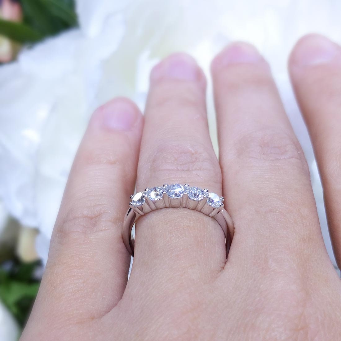 0.75 CT Round Diamond 14K White Gold Band (etsy image id: 2863996682)