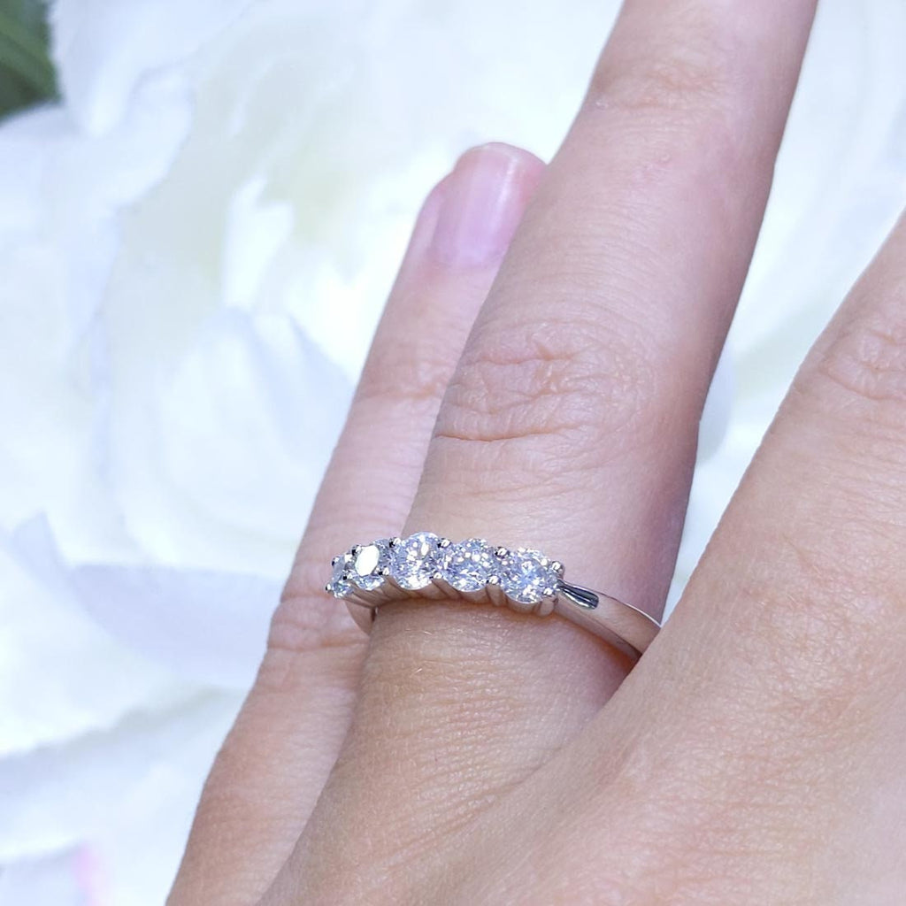 0.75 CT Round Diamond 14K White Gold Band (etsy image id: 2863996684)
