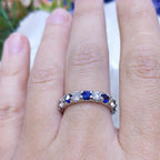 3.00 CT Round Diamond and Sapphire 14K White Gold Band (etsy image id: 2864043000)