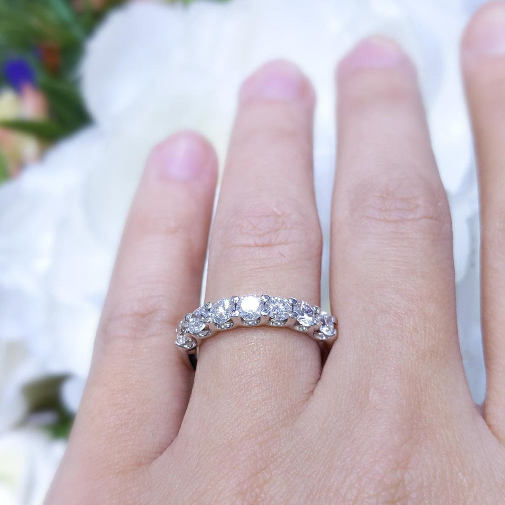 1.25 CT Round Diamond 14K White Gold Band (etsy image id: 2911683287)
