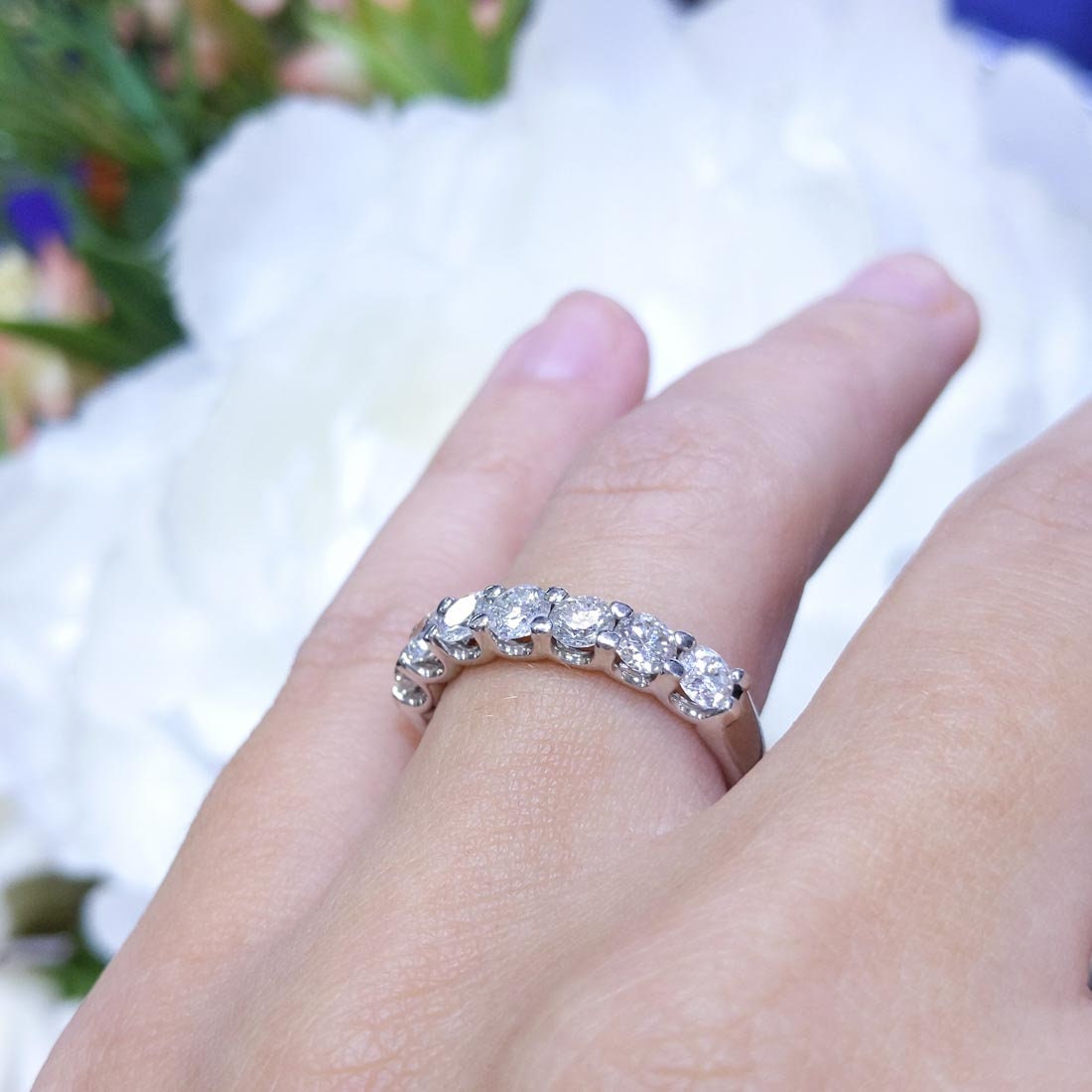 1.25 CT Round Diamond 14K White Gold Band (etsy image id: 2911683293)