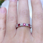 White Gold Diamond and Ruby Alternating Full Circle Eternity Band Ring (etsy image id: 2911728587)