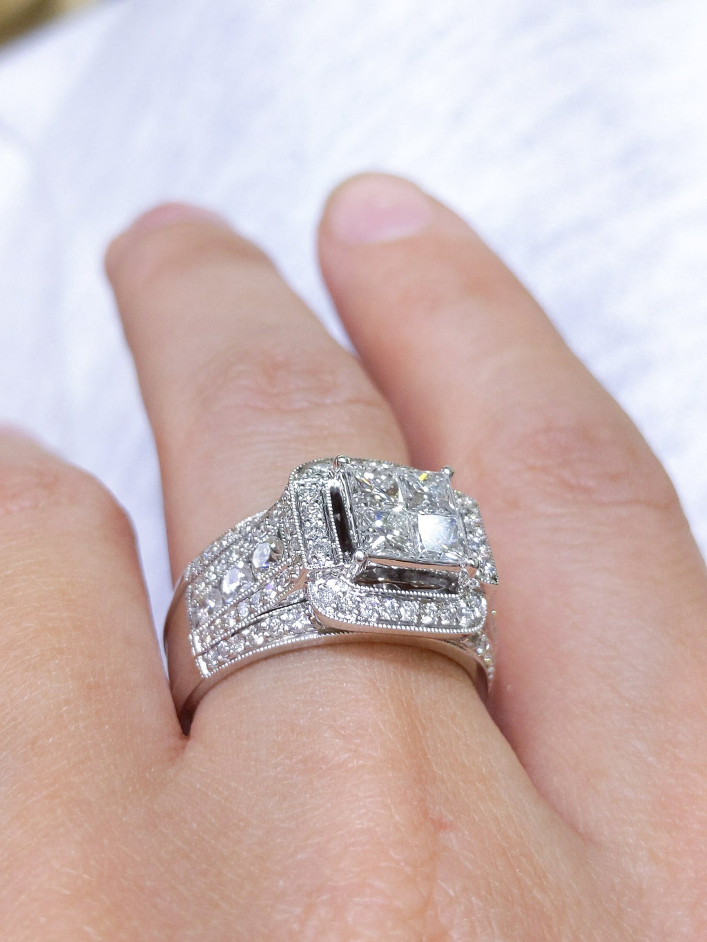2.50CT Round and Princess Cut Diamond Statement Ring (etsy image id: 2983124690)