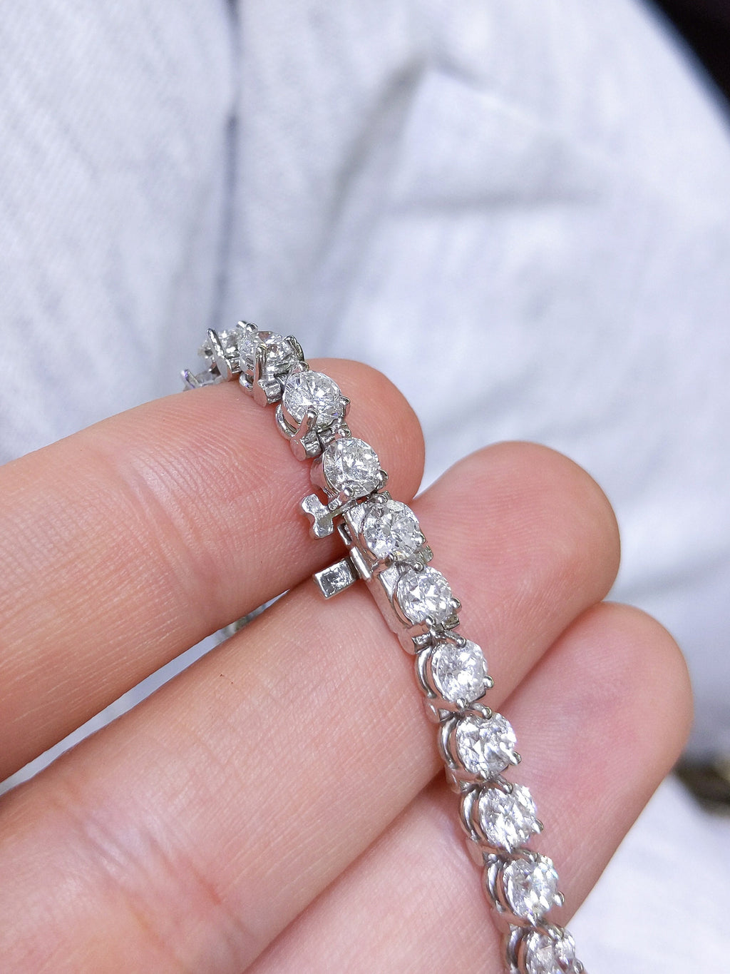 9.25CT Diamond Tennis Bracelet in 14K White Gold (etsy image id: 3030817871)