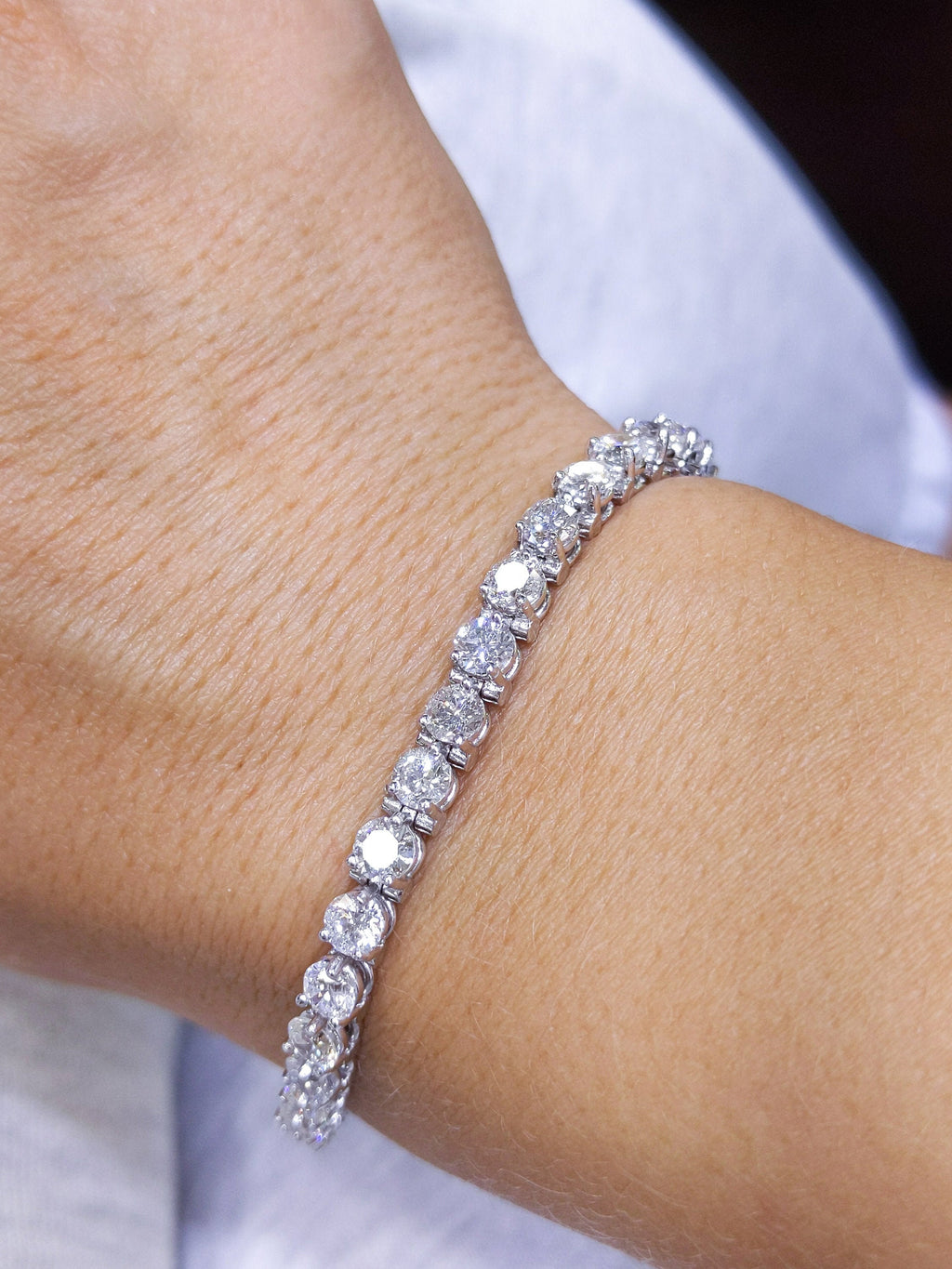9.25CT Diamond Tennis Bracelet in 14K White Gold (etsy image id: 3030818167)