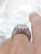 3CT Round, Princess and Baguette Cut Diamond Statement Ring (etsy image id: 3030832253)