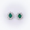 2.63CT Green Emerald and Diamond Earings (etsy image id: 3059290724)