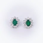2.63CT Green Emerald and Diamond Earings (etsy image id: 3059290724)