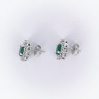 2.63CT Green Emerald and Diamond Earings (etsy image id: 3059290792)