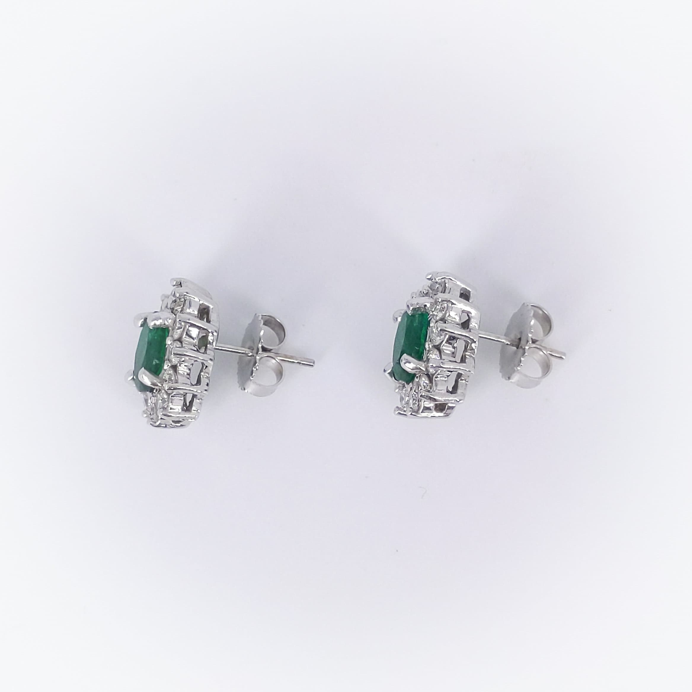 2.63CT Green Emerald and Diamond Earings (etsy image id: 3059290792)
