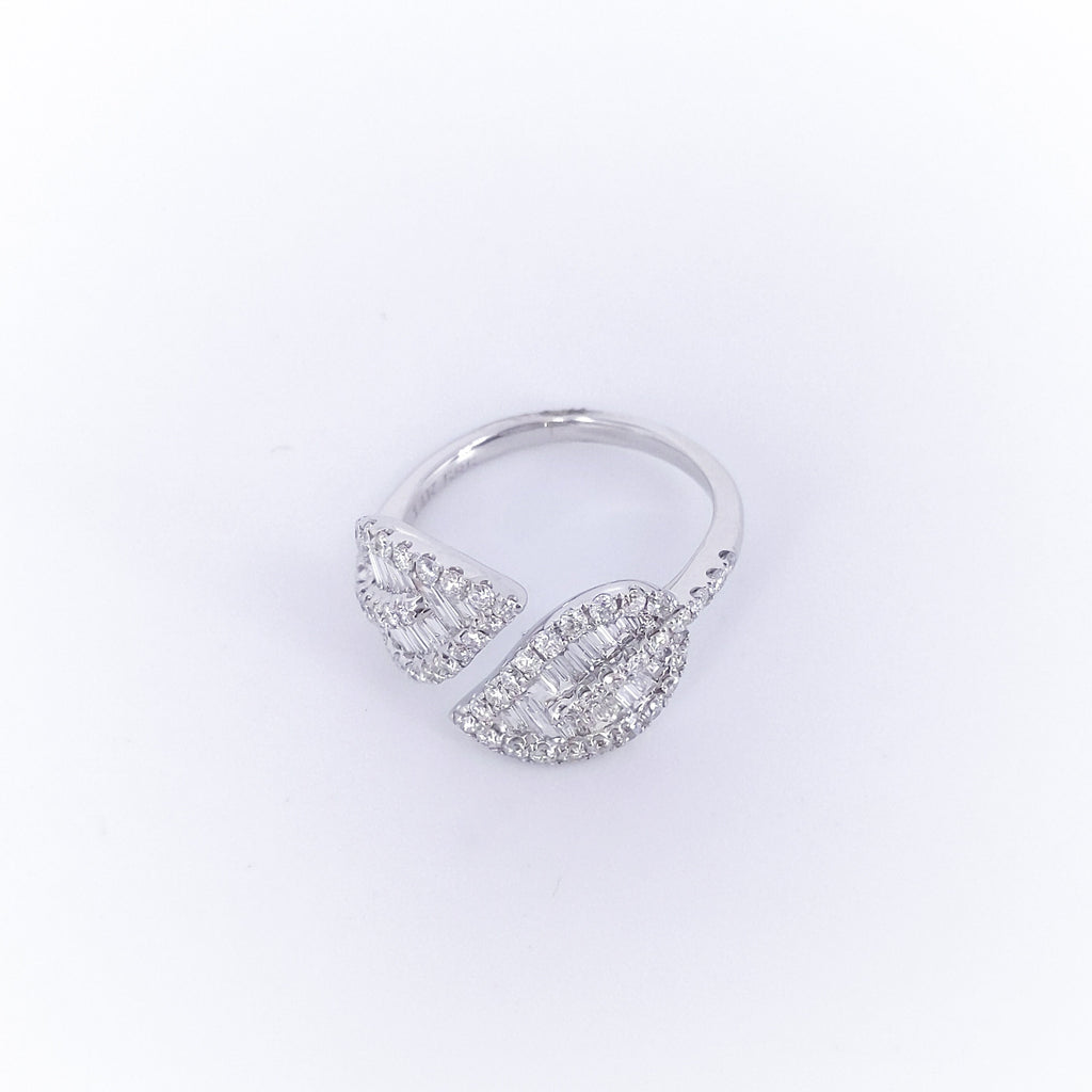 1.15CT Baguette and Round Diamonds Floral Statement Ring __etsy:3060156182