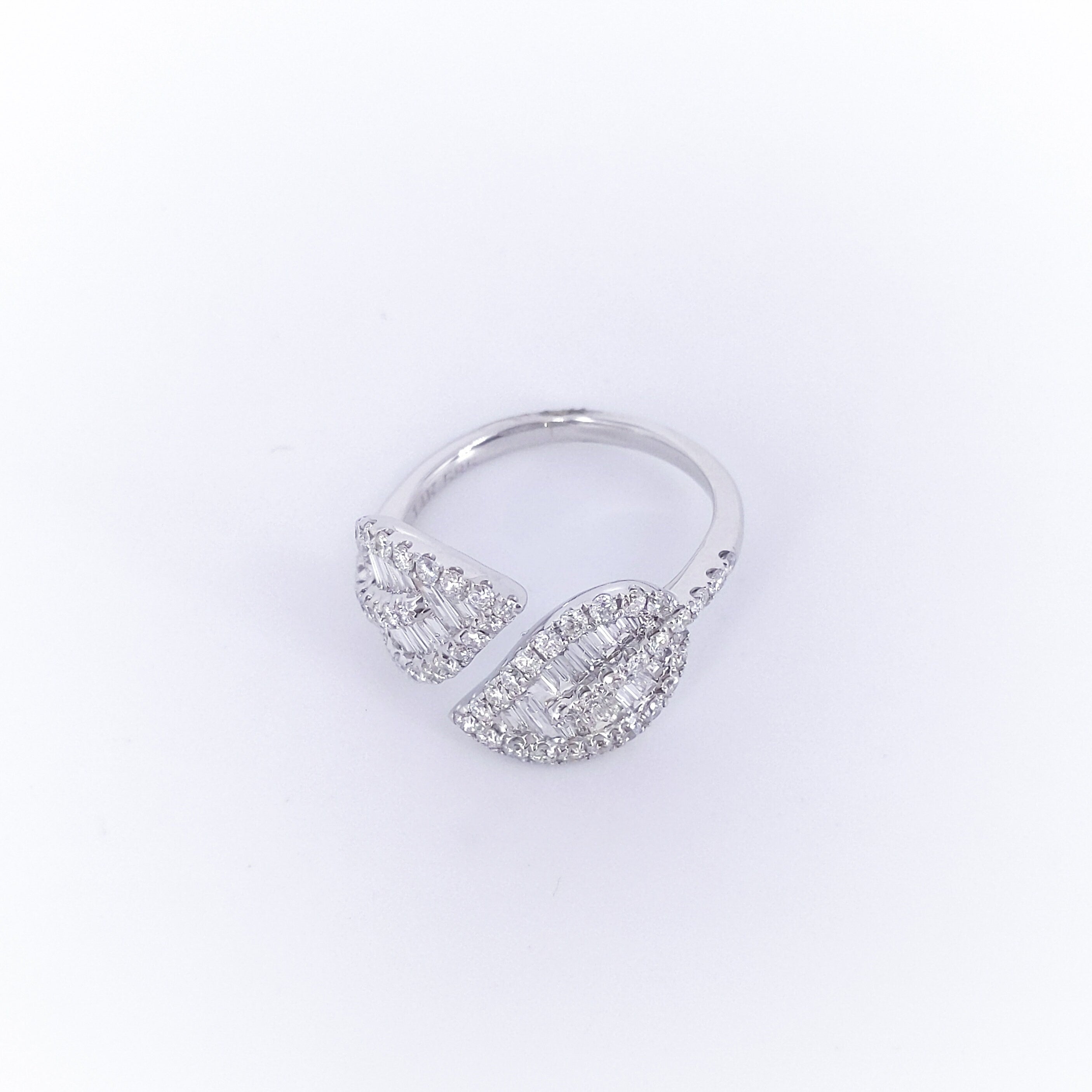 1.15CT Baguette and Round Diamonds Floral Statement Ring __etsy:3060156182