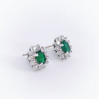 2.63CT Green Emerald and Diamond Earings (etsy image id: 3107023133)
