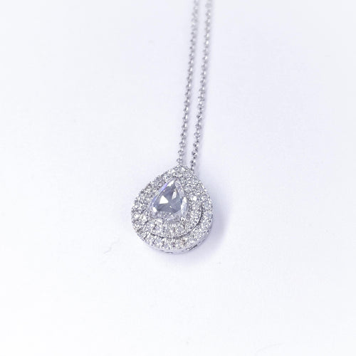 0.80CT Pear and Round Shaped Rose and Brilliant Cut Diamonds Pendant (etsy image id: 3107045713)