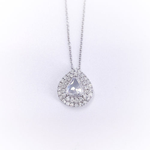 0.80CT Pear and Round Shaped Rose and Brilliant Cut Diamonds Pendant (etsy image id: 3107045807)