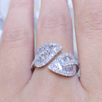 1.15CT Baguette and Round Diamonds Floral Statement Ring __etsy:3107889705