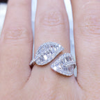 1.15CT Baguette and Round Diamonds Floral Statement Ring __etsy:3107890511