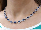 21.80ct Sapphire and Diamond Necklace in 14K White Gold (etsy image id: 3135450574)