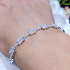 White Gold Baguette and Round Cut Diamond Tennis Bracelet (etsy image id: 3170935390)