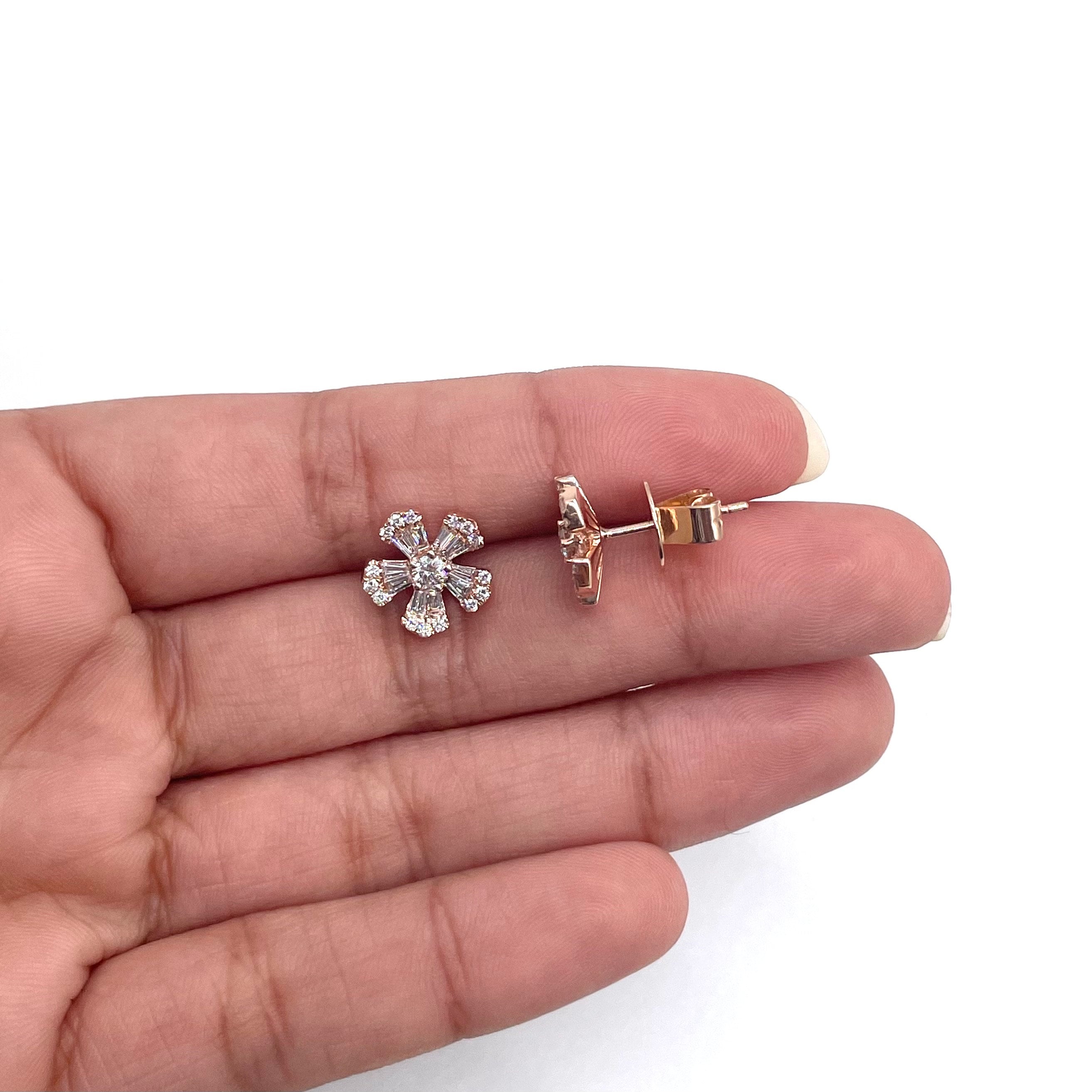 14K Rose Gold 0.92ct Diamond Earring (etsy image id: 3357488922)
