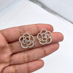 Gorgeous Floral 1.84ct Round Diamond Earring 14k Yellow Gold (etsy image id: 3405369797)