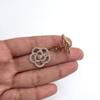Gorgeous Floral 1.84ct Round Diamond Earring 14k Yellow Gold (etsy image id: 3405370015)