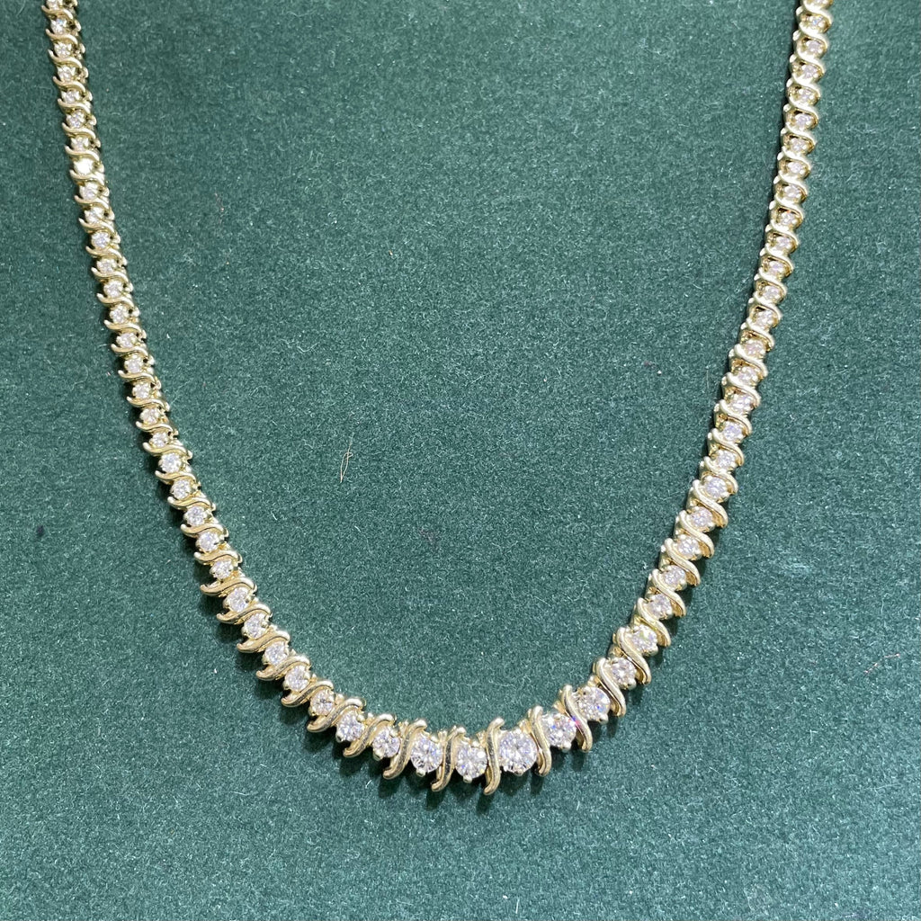 4.00ct Round Cut Diamond Tennis Necklace (etsy image id: 3765264095)