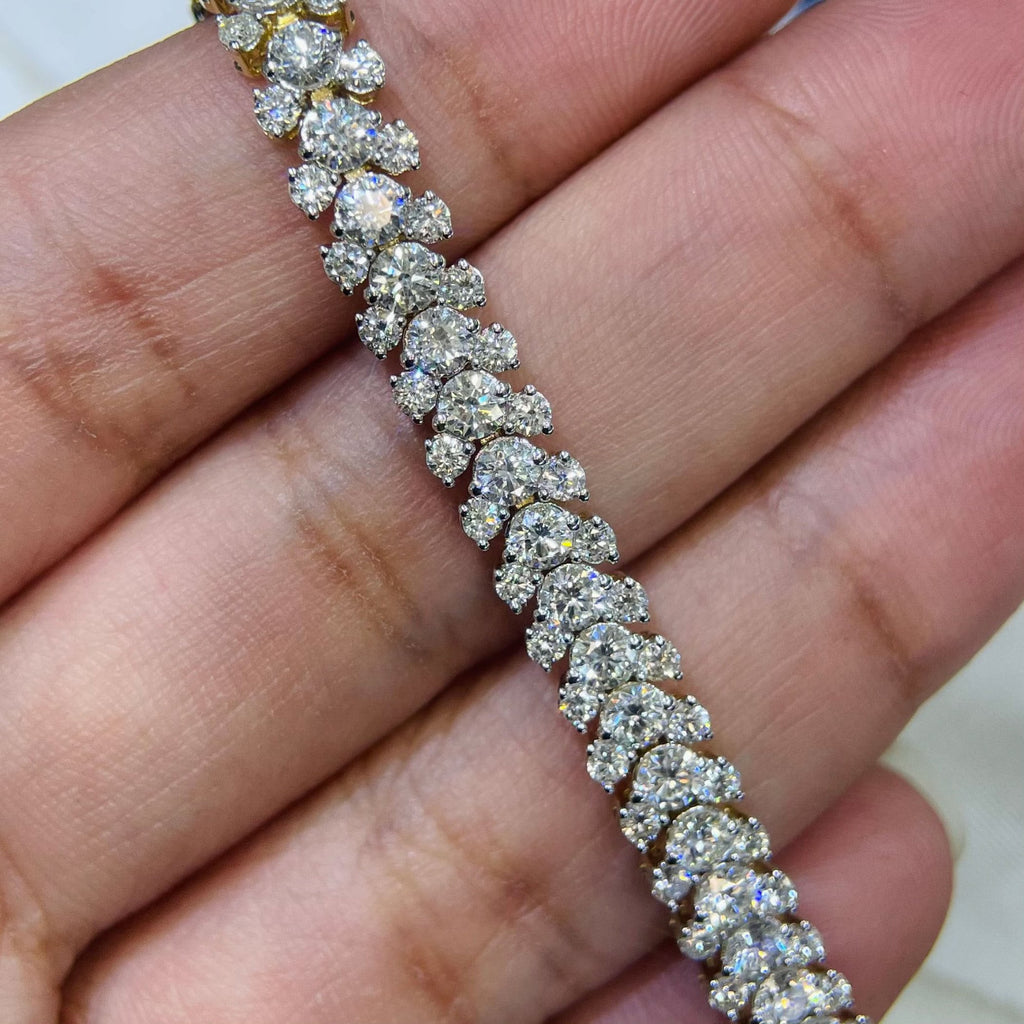 14K Yellow Gold  Diamond Tennis Necklace (etsy image id: 3970939046)