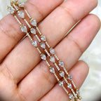 Rounds and Pear  5.75ct Diamonds with Prong Setting in 14K Rose Gold Tennis Bracelet (etsy image id: 3981901081)