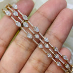 Rounds and Pear  5.75ct Diamonds with Prong Setting in 14K Rose Gold Tennis Bracelet (etsy image id: 3981901185)